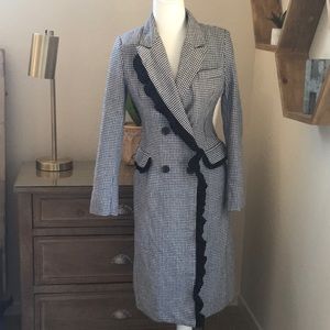 Houndstooth trench coat